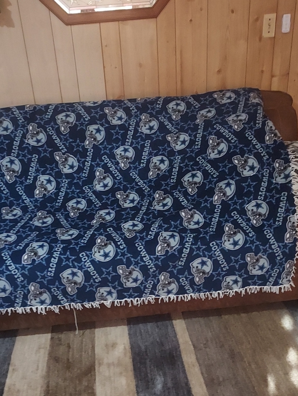 NFL Dallas Cowboys Navy Toss Fleece Blanket with Team Logos